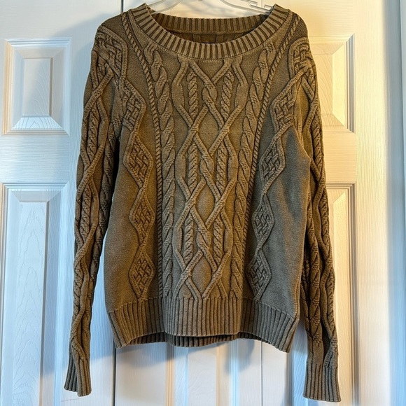 SER.O.YA Liam Cable Knit Sweater in Tan Acid Wash sz S - Picture 2 of 15